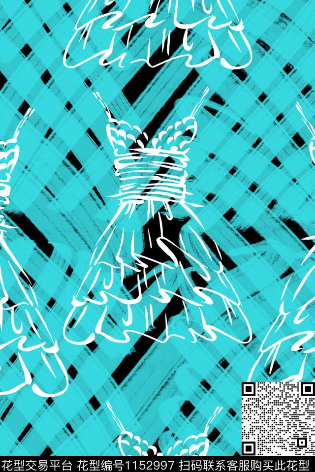 格子抽象几何数码印花华亿平台下载（图片编号: 1152997） - 瓦栏（Walan）