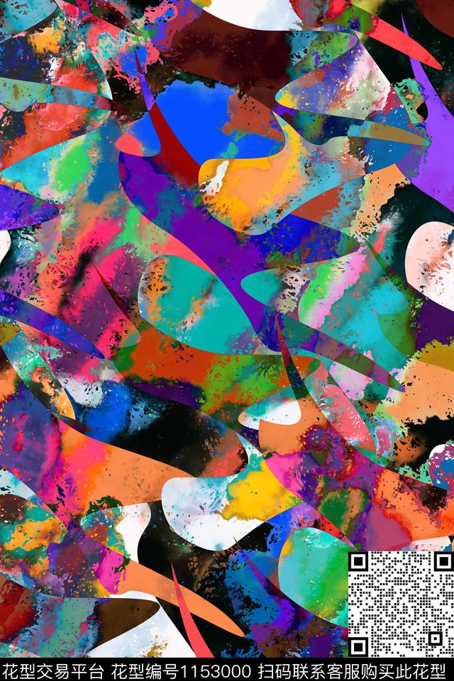 笔触女装迷彩数码印花华亿平台下载（图片编号: 1153000） - 瓦栏（Walan）