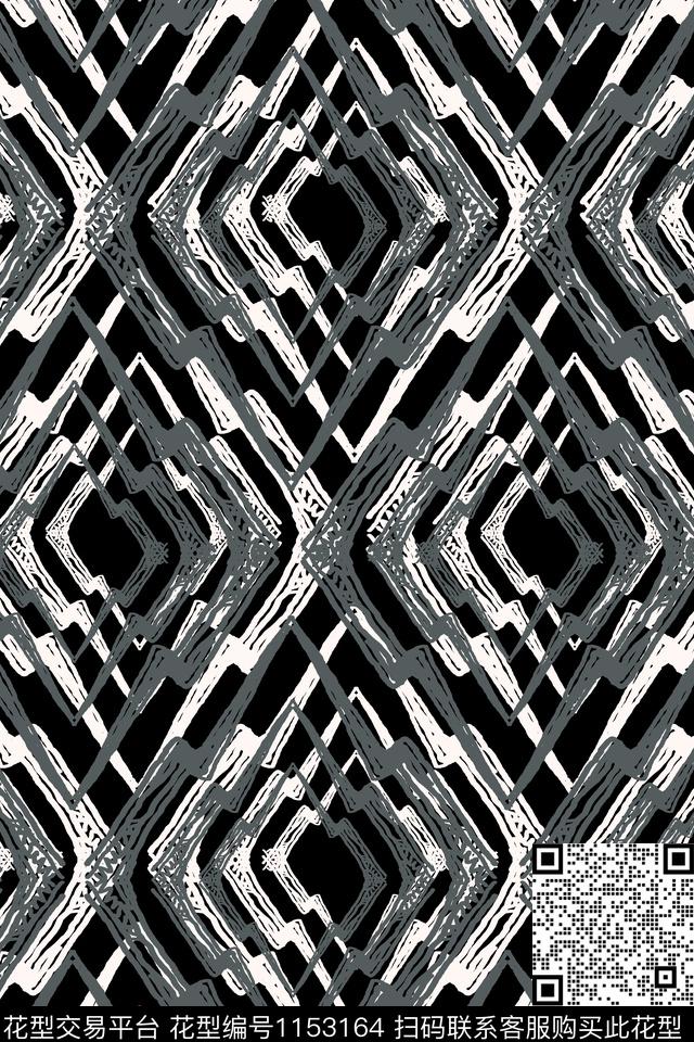 菱形混合拼接抽象传统印花华亿平台下载（图片编号: 1153164） - 瓦栏（Walan）