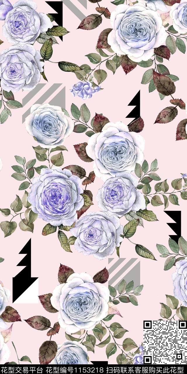 水彩花卉数码华亿平台花卉数码印花华亿平台下载（图片编号: 1153218） - 瓦栏（Walan）