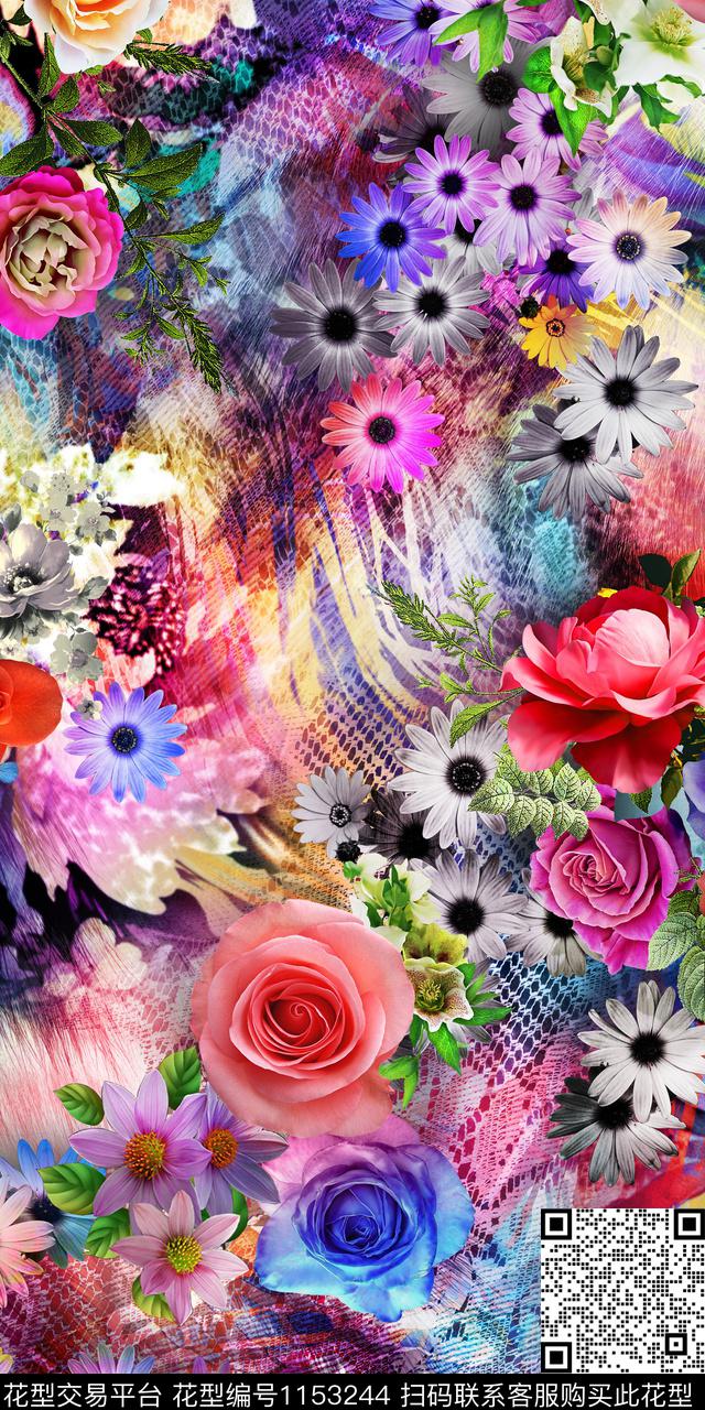 3D立体抽象炫彩数码印花华亿平台下载（图片编号: 1153244） - 瓦栏（Walan）