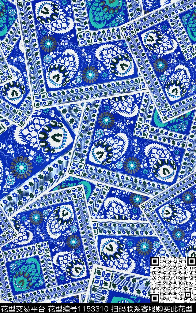 波西米亚复古中老年数码印花华亿平台下载（图片编号: 1153310） - 瓦栏（Walan）