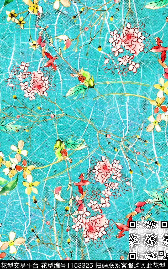 肌理花卉中老年数码印花华亿平台下载（图片编号: 1153325） - 瓦栏（Walan）