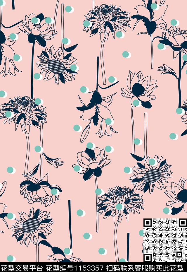 复古休闲花卉传统印花华亿平台下载（图片编号: 1153357） - 瓦栏（Walan）