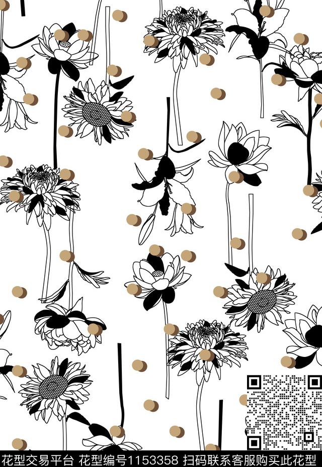 复古休闲花卉传统印花华亿平台下载（图片编号: 1153358） - 瓦栏（Walan）