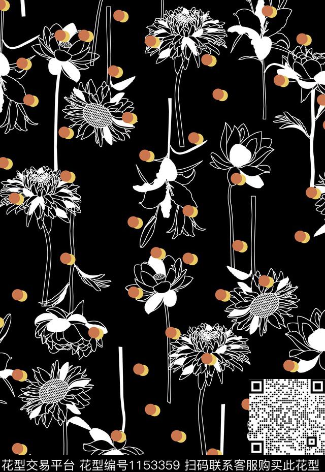 复古休闲花卉传统印花华亿平台下载（图片编号: 1153359） - 瓦栏（Walan）