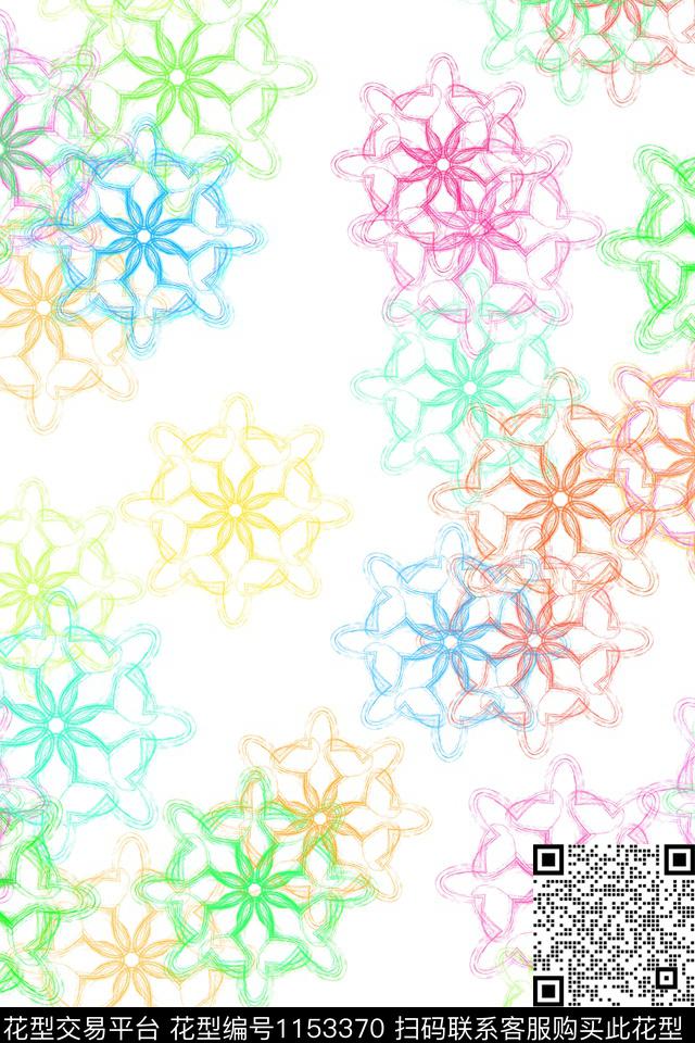 炫彩民族风配色数码印花华亿平台下载（图片编号: 1153370） - 瓦栏（Walan）