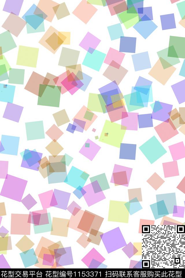 格子几何正方形数码印花华亿平台下载（图片编号: 1153371） - 瓦栏（Walan）