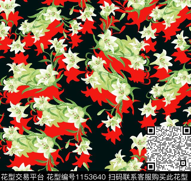 大牌风小碎花花卉数码印花华亿平台下载（图片编号: 1153640） - 瓦栏（Walan）
