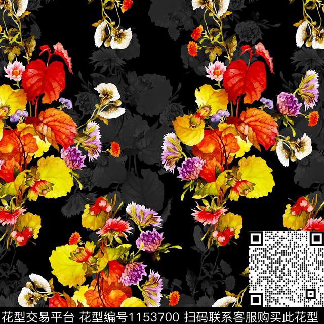 大牌风水彩花卉颜色数码印花华亿平台下载（图片编号: 1153700） - 瓦栏（Walan）