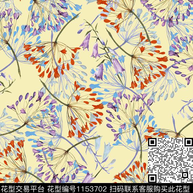 大牌风水彩花卉颜色数码印花华亿平台下载（图片编号: 1153702） - 瓦栏（Walan）