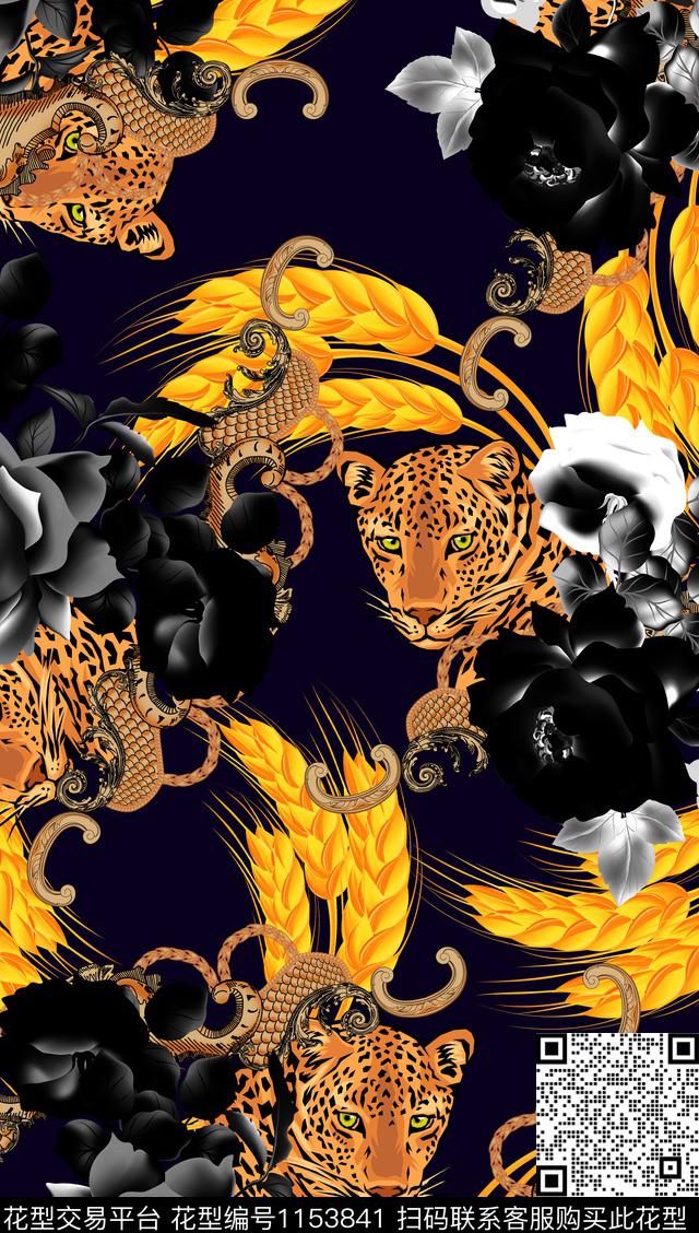 抽象男装大牌风豹子数码印花华亿平台下载（图片编号: 1153841） - 瓦栏（Walan）