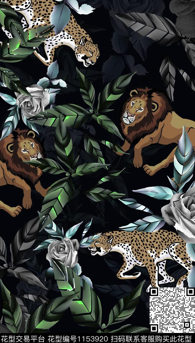 热带华亿平台抽象男装大牌风数码印花华亿平台下载（图片编号: 1153920） - 瓦栏（Walan）