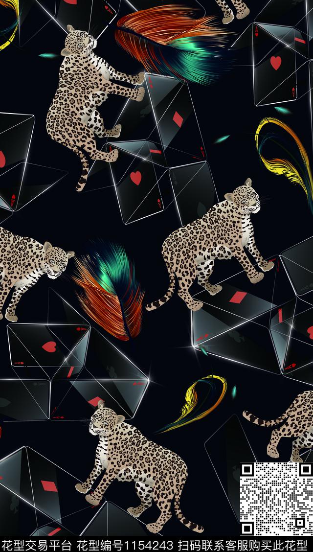 大牌男装抽象男装扑克数码印花华亿平台下载（图片编号: 1154243） - 瓦栏（Walan）