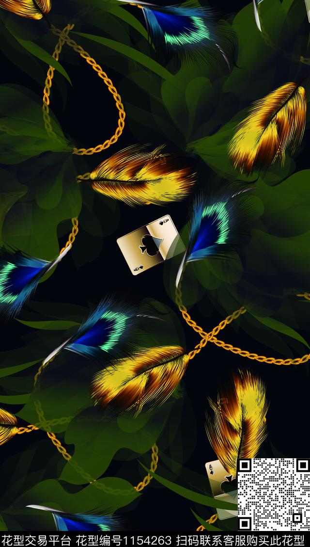 大牌男装抽象男装扑克数码印花华亿平台下载（图片编号: 1154263） - 瓦栏（Walan）