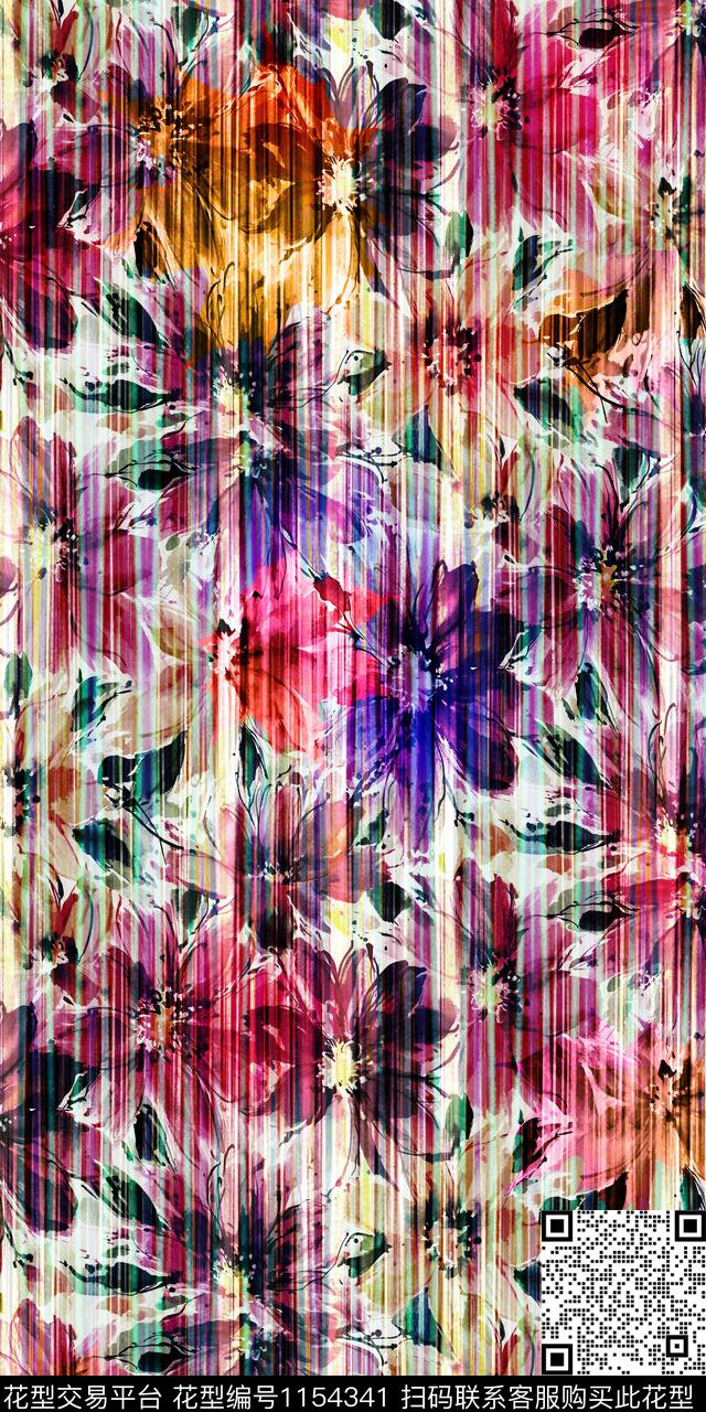 大牌风花卉撞色传统印花华亿平台下载（图片编号: 1154341） - 瓦栏（Walan）