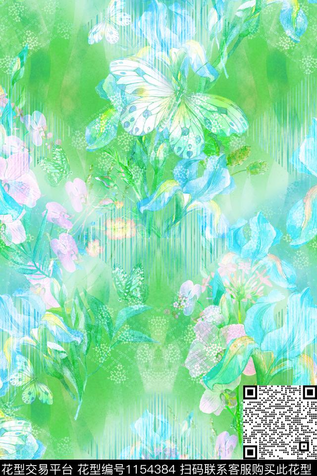 抽象花卉3D立体复杂数码印花华亿平台下载（图片编号: 1154384） - 瓦栏（Walan）