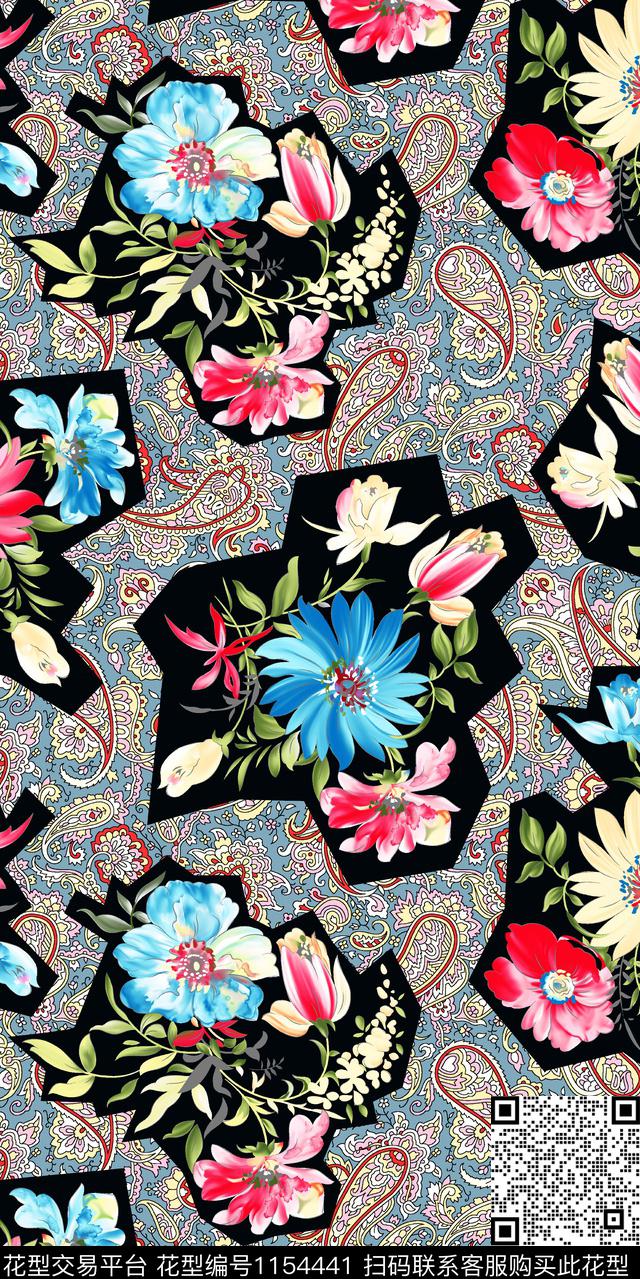 大牌风数码华亿平台花卉数码印花华亿平台下载（图片编号: 1154441） - 瓦栏（Walan）