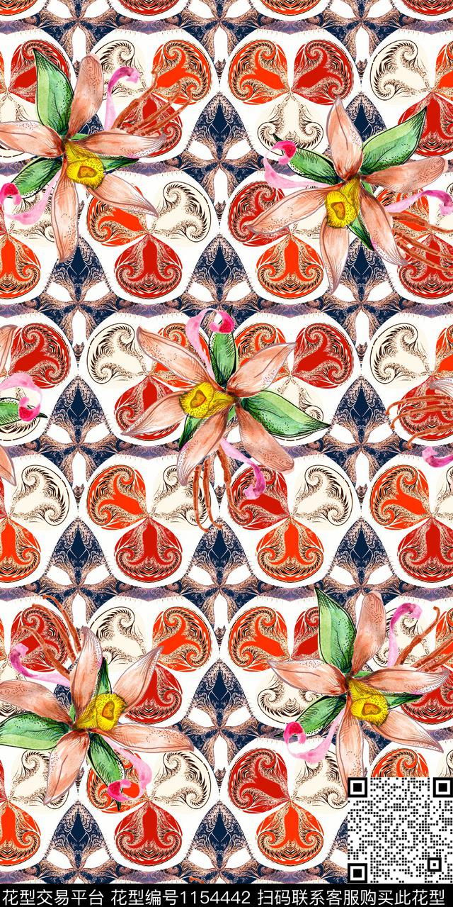 大牌风抽象数码华亿平台数码印花华亿平台下载（图片编号: 1154442） - 瓦栏（Walan）