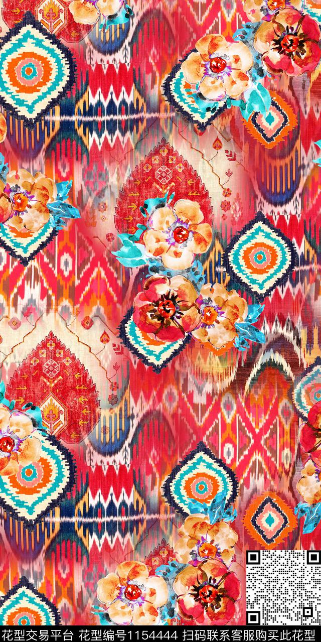大牌风数码华亿平台花卉数码印花华亿平台下载（图片编号: 1154444） - 瓦栏（Walan）
