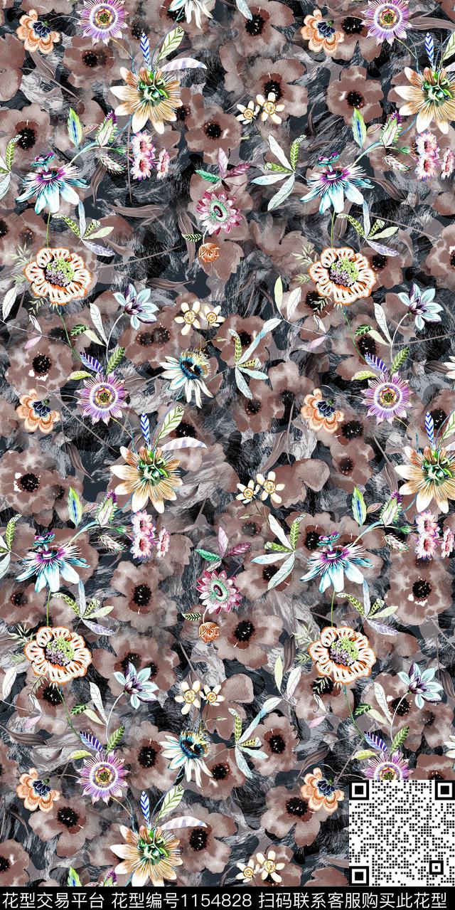 大牌风数码华亿平台花卉数码印花华亿平台下载（图片编号: 1154828） - 瓦栏（Walan）