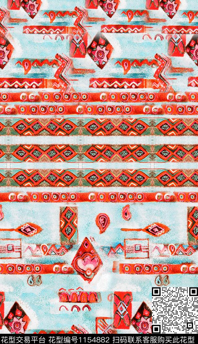 定位花中老年民族风数码印花华亿平台下载（图片编号: 1154882） - 瓦栏（Walan）