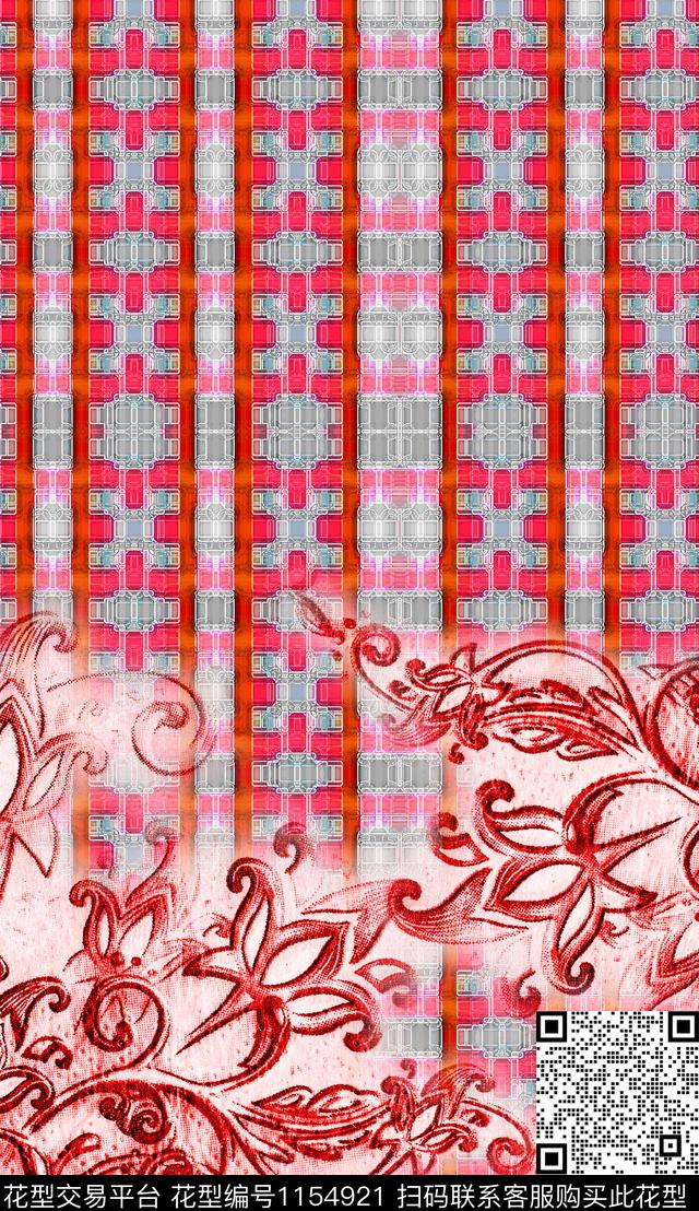 定位花中老年民族风数码印花华亿平台下载（图片编号: 1154921） - 瓦栏（Walan）