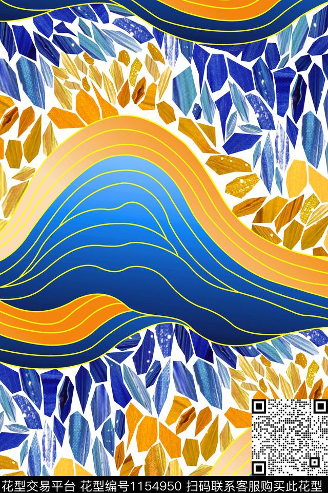 大牌风抽象几何数码印花华亿平台下载（图片编号: 1154950） - 瓦栏（Walan）