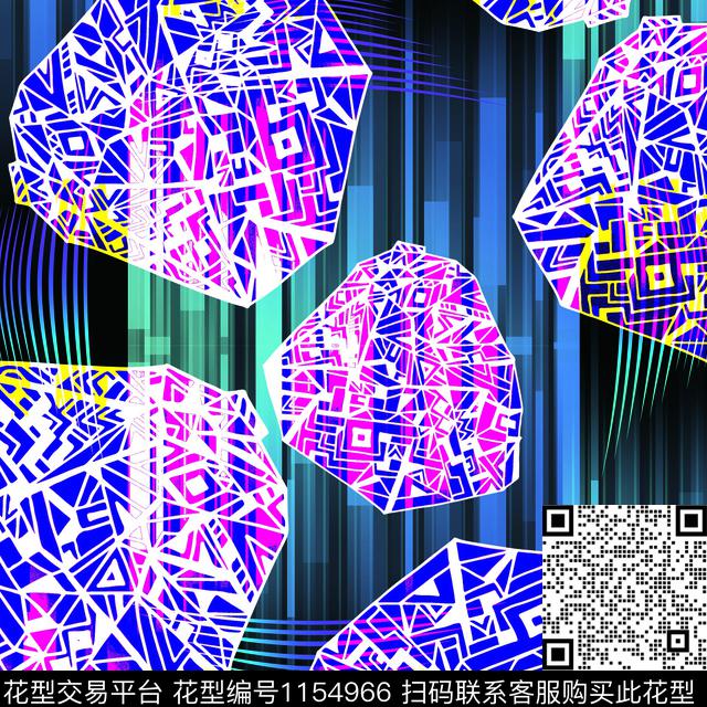 科技抽象趣味数码印花华亿平台下载（图片编号: 1154966） - 瓦栏（Walan）