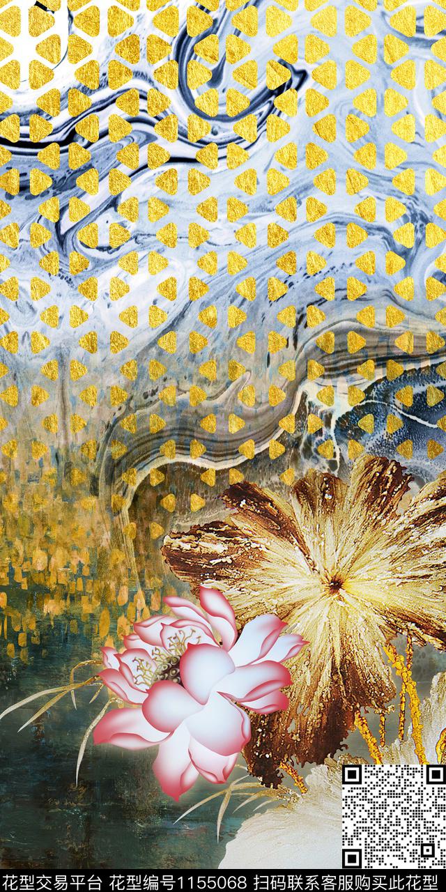 定位花花卉大牌风数码印花华亿平台下载（图片编号: 1155068） - 瓦栏（Walan）