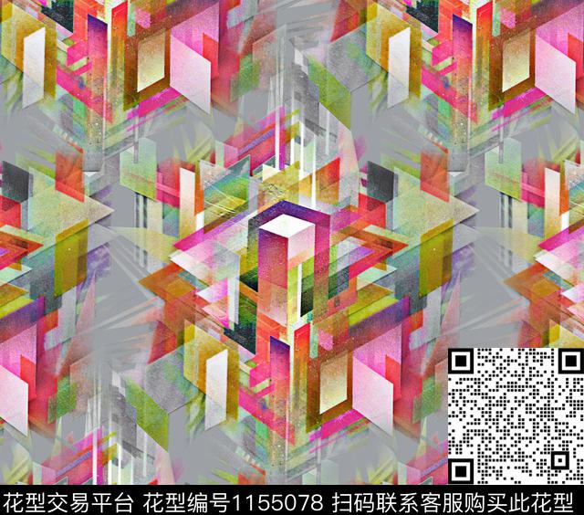 大牌风几何民族风数码印花华亿平台下载（图片编号: 1155078） - 瓦栏（Walan）