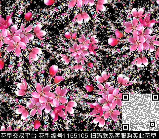 大牌风小碎花花卉数码印花华亿平台下载（图片编号: 1155105） - 瓦栏（Walan）