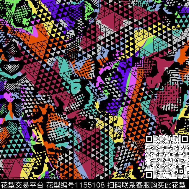 大牌风几何民族风数码印花华亿平台下载（图片编号: 1155108） - 瓦栏（Walan）
