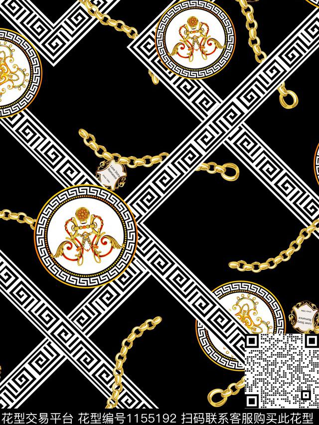 宫廷风几何定位大牌男装数码印花华亿平台下载（图片编号: 1155192） - 瓦栏（Walan）