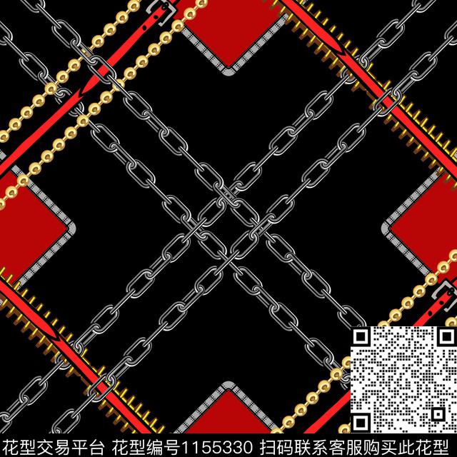 链条格子创意数码印花华亿平台下载（图片编号: 1155330） - 瓦栏（Walan）