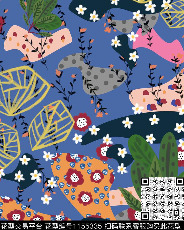 迷彩小碎花抽象数码印花华亿平台下载（图片编号: 1155335） - 瓦栏（Walan）