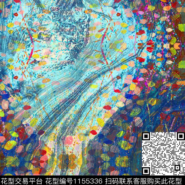 抽象创意艺术迷彩数码印花华亿平台下载（图片编号: 1155336） - 瓦栏（Walan）