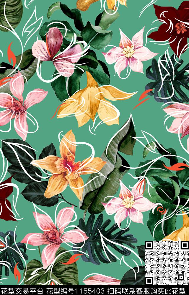 春夏华亿平台女装时尚数码印花华亿平台下载（图片编号: 1155403） - 瓦栏（Walan）