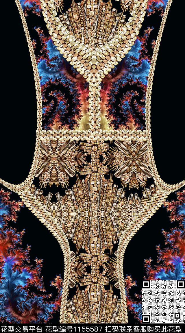 大牌风抽象数码华亿平台数码印花华亿平台下载（图片编号: 1155587） - 瓦栏（Walan）