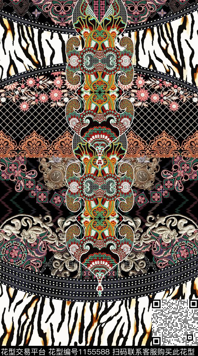 大牌风抽象数码华亿平台数码印花华亿平台下载（图片编号: 1155588） - 瓦栏（Walan）