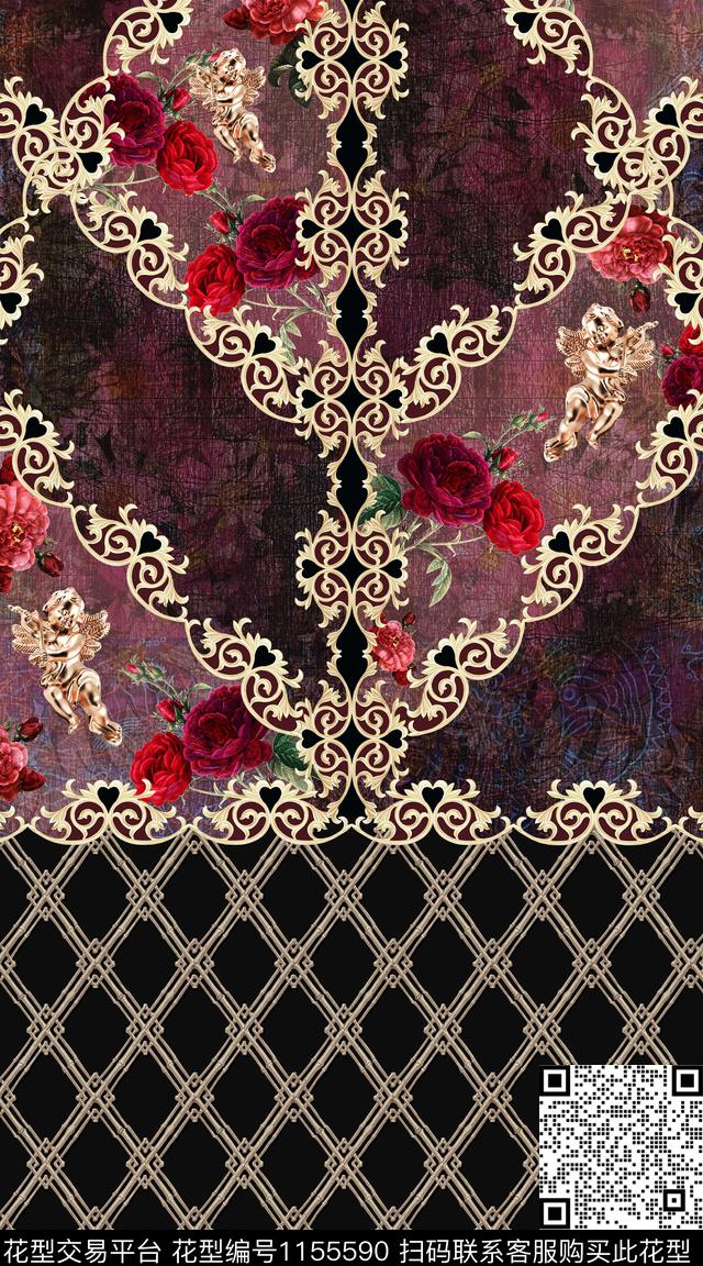 大牌风抽象数码华亿平台数码印花华亿平台下载（图片编号: 1155590） - 瓦栏（Walan）