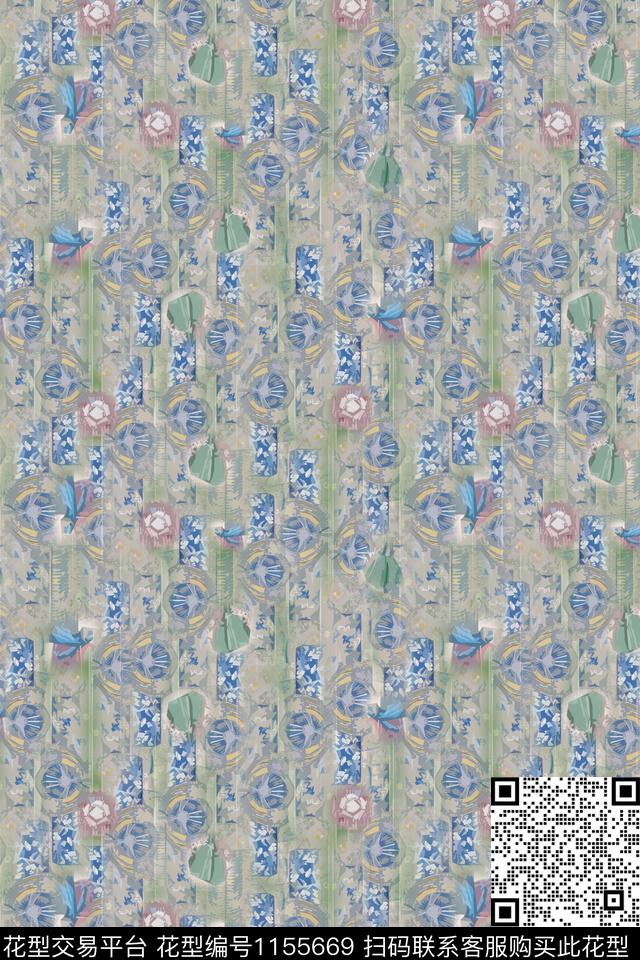 抽象迷彩图案径庭迷彩数码印花华亿平台下载（图片编号: 1155669） - 瓦栏（Walan）