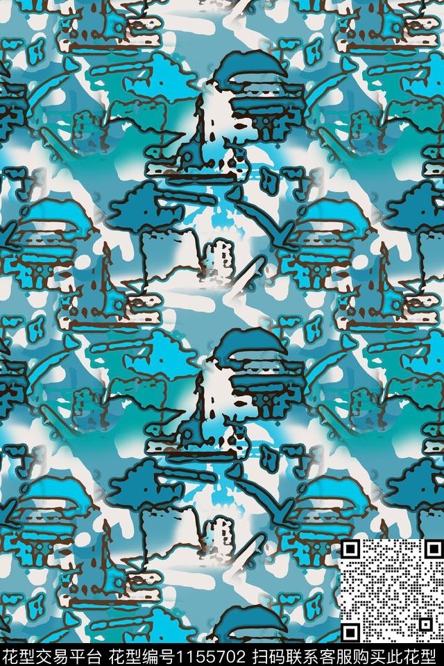 抽象迷彩图案艺术迷彩数码印花华亿平台下载（图片编号: 1155702） - 瓦栏（Walan）