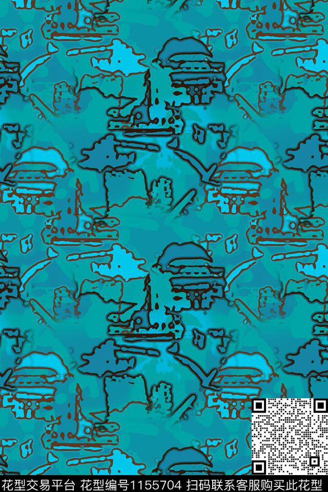 抽象迷彩图案艺术迷彩数码印花华亿平台下载（图片编号: 1155704） - 瓦栏（Walan）