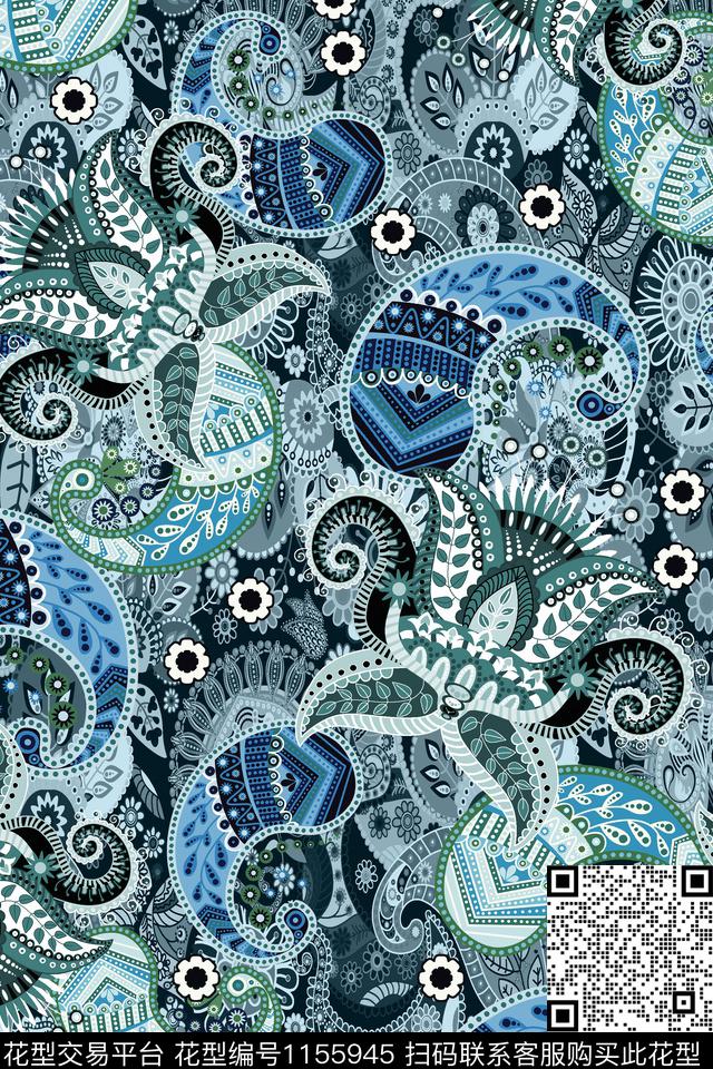 佩斯利女装民族风传统印花华亿平台下载（图片编号: 1155945） - 瓦栏（Walan）