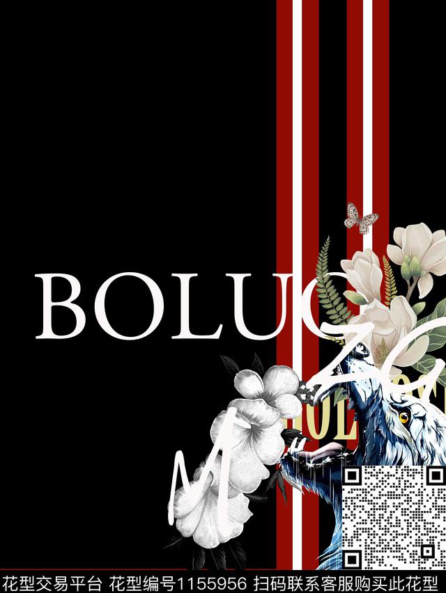 抽象男装复古几何数码印花华亿平台下载（图片编号: 1155956） - 瓦栏（Walan）