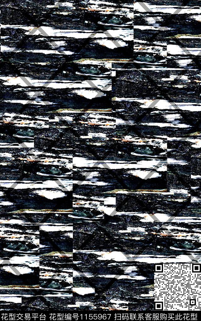 抽象男装复古潮牌数码印花华亿平台下载（图片编号: 1155967） - 瓦栏（Walan）