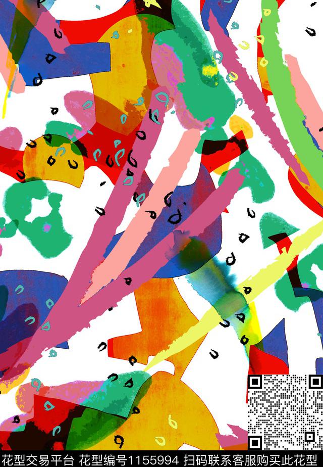 笔触趣味艺术迷彩数码印花华亿平台下载（图片编号: 1155994） - 瓦栏（Walan）