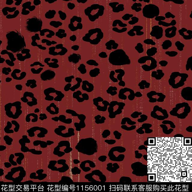 线条豹纹动物纹传统印花华亿平台下载（图片编号: 1156001） - 瓦栏（Walan）