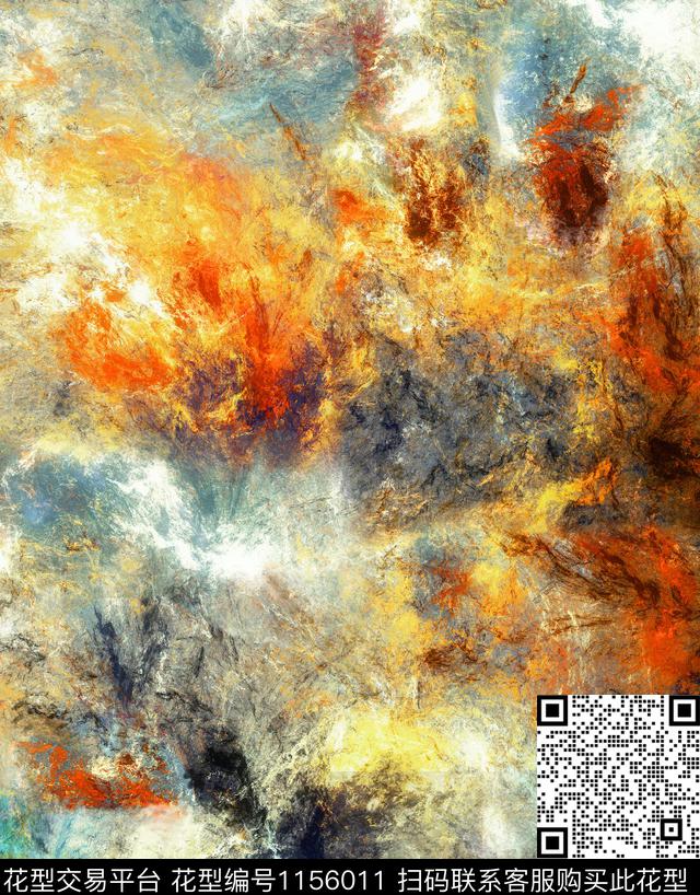 水彩中国风定位花炫彩数码印花华亿平台下载（图片编号: 1156011） - 瓦栏（Walan）